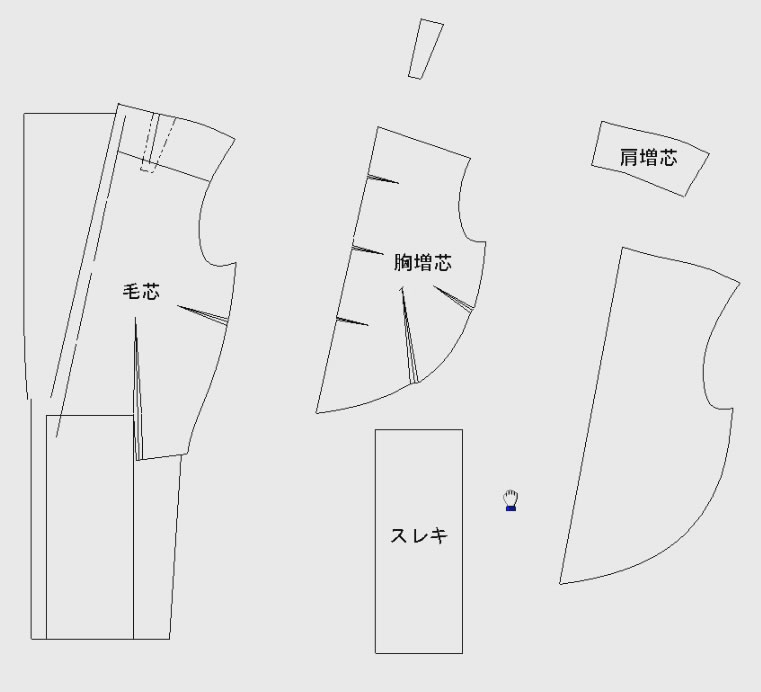 テーラードジャケット 毛芯 人気 あご